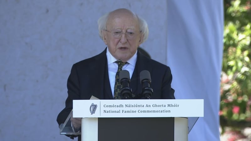 President Michael D Higgins said hunger is being used as an 'instrument of war'