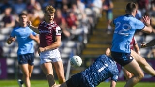 Galway's Cian Hernon shoots at goal