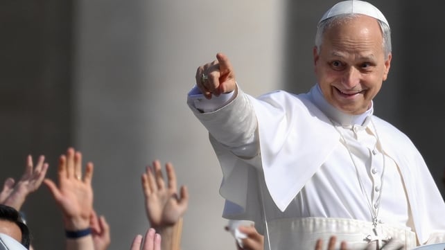 Pope Leo XIV made his first popemobile appearance ahead of his inauguration mass
