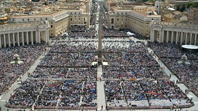 Tens of thousands of people gathered in St Peter's Square for the mass