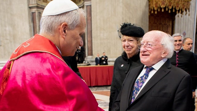 Following the mass, President Higgins and his wife met with Pope Leo