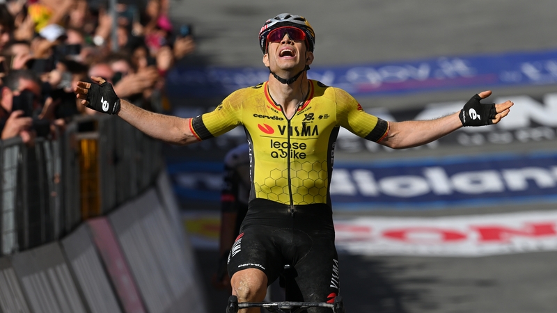 Wout van Aert closely trailed Isaac Del Toro in the final 20 kilometres and took the stage win in a sprint finish