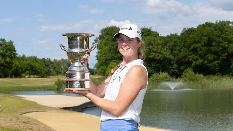 Mimi Rhodes celebrates victory at Goyer Golf & Country Club