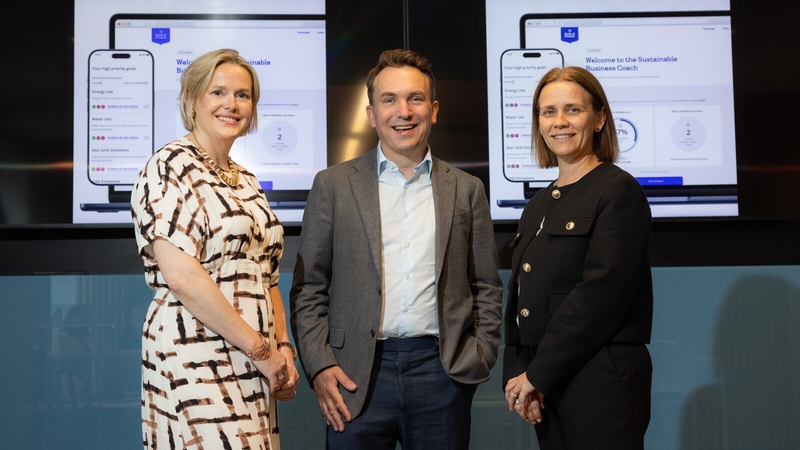 Colette Shirley, Director of Sustainability, Corporate and Commercial, Bank of Ireland; John Feeney, CEO, Corporate and Commercial, Bank of Ireland and Louise Cluskey, Director, Customer Products & Solutions, Corporate and Commercial, Bank of Ireland