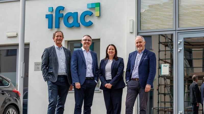 Partner Larry Carroll, Coughlan Carroll & Co; John Donoghue, CEO of ifac with Partners Rosaleen White and Martin Coughlan, Coughlan Carroll & Co at today's deal announcement