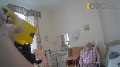 Donald Burgess, who has one leg, was allegedly assaulted by police officers Stephen Smith and Rachel Comotto, at the home in East Sussex