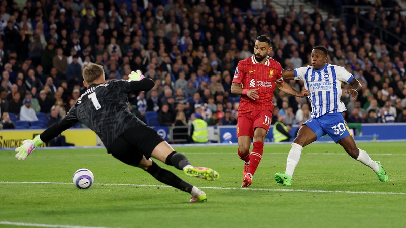 Liverpool's Mohamed Salah missed what looked a simple chance in the second half