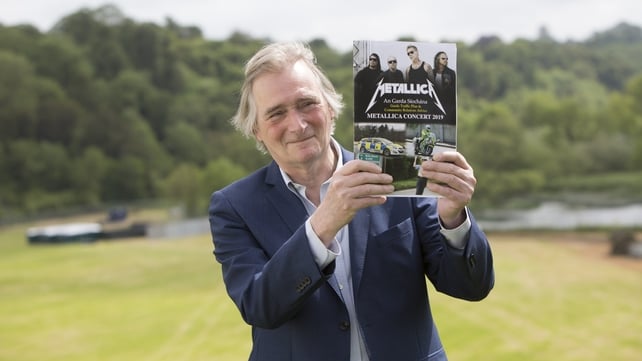 Lord Henry Mount Charles announcing the Metallica concert at Slane Castle, 2019. Rolling News.