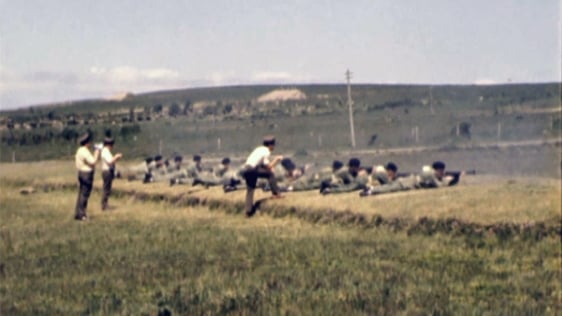 Members of the Irish Army take part in the falling plates competition at the All-Army Shooting Comp…