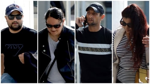 (L-R) Lubomir Puska, Viera Gaziova, Marek Puska, and Jozefina Grundzova appeared in court today