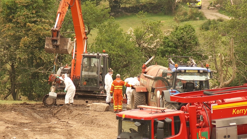 Much of the search activity today is focused on the farmyard in Carrig East and the adjoining fields