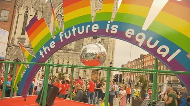 A float in the 2015 Pride parade in Dublin.