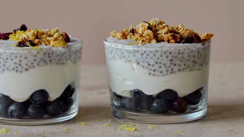 Natalia Rudin's lemon and blueberry chia pot (Issy Croker/PA)