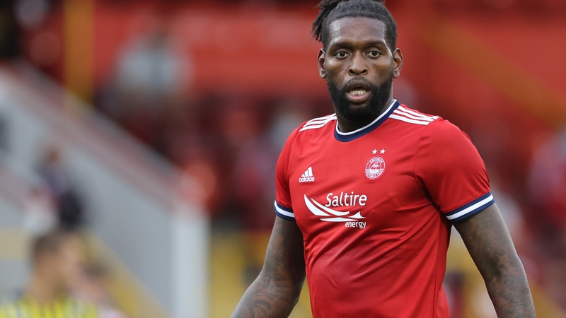 Jay Emmanuel-Thomas pictured while playing for Aberdeen in 2021