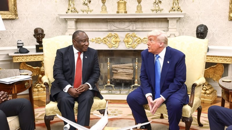 US President Donald Trump and his South African counterpart Cyril Ramaphosa during their White House meeting