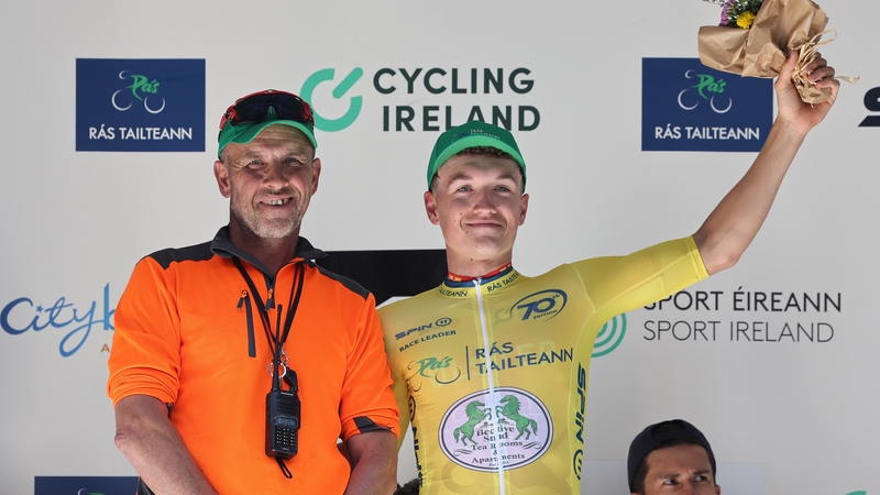 Odhran Doogan (R) leads the Rás (Photo: Lorraine O'Sullivan)