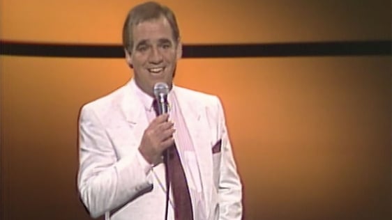 Irish singer Joe Dolan performing on the RTÉ Television show 'Shine On' in 1990.