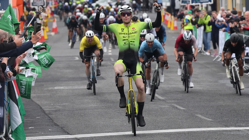Tim Shoreman crosses the winning line in Miltown-Malbay