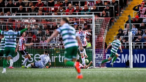 Aaron McEneff wheels away after scoring the late winner