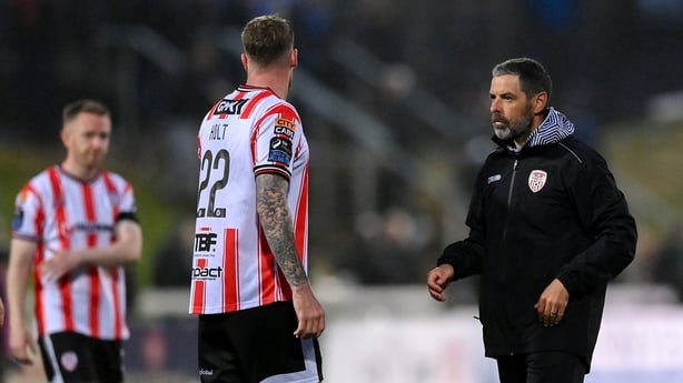 Derry City manager Tiernan Lynch after the SSE Airtricity Men's Premier Division match between Derry City and Shamrock Rovers at The Ryan McBride Brandywell Stadium in Derry.