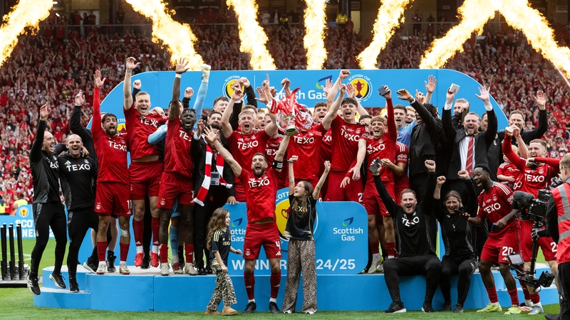 Aberdeen celebrate their Scottish Cup victory