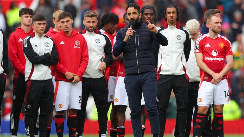 Ruben Amorim addressed the Old Trafford crowd after the 2-0 win over Aston Villa