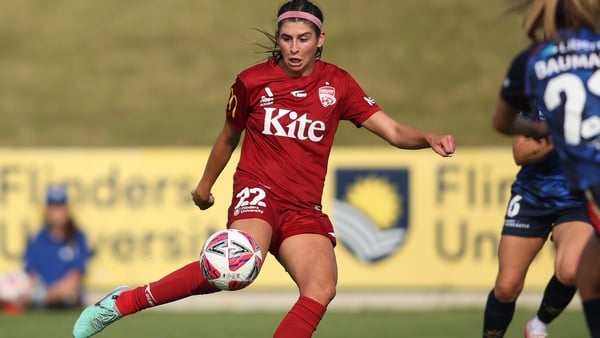 Erin Healy in the colours of Adelaide United