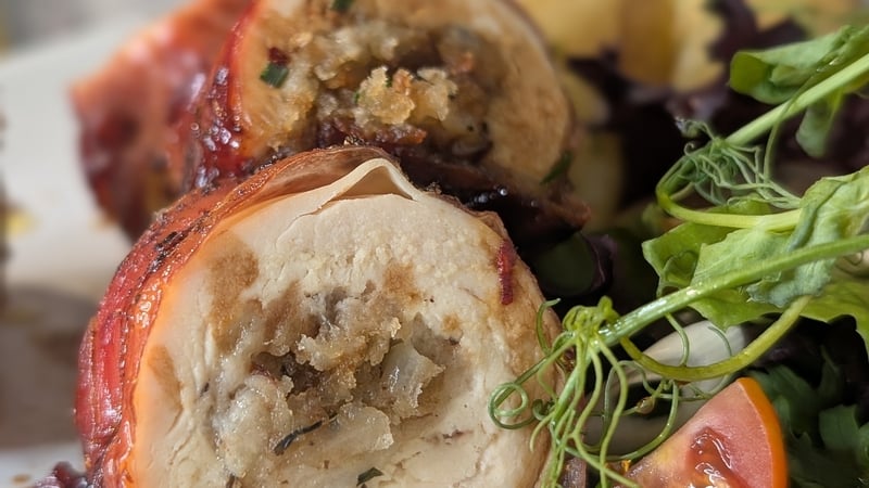Sarah Butler's bacon-wrapped and stuffed chicken