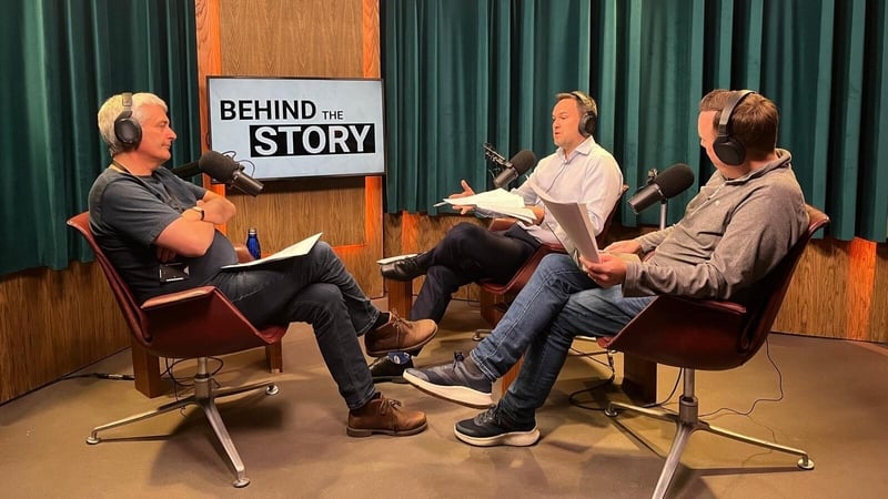 David McCullagh and Fran McNulty are joined by Aengus Cox in the Behind the Story studio