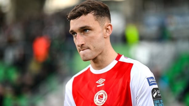 Mason Melia of St Patrick's Athletic before the SSE Airtricity Men's Premier Division match between Shamrock Rovers and St Patrick's Athletic at Tallaght Stadium in Dublin.