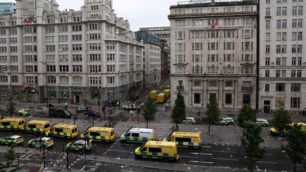Several casualties were taken away by ambulance