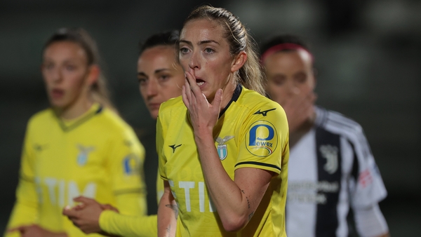 BIELLA, ITALY - JANUARY 30: Megan Connolly of SS Lazio reacts during theCoppa Italia Femminile Quarter Final 2nd Leg match between Juventus FC and SS Lazio at Stadio Comunale Vittorio Pozzo Lamarmora on January 30, 2025 in Biella, Italy. (Photo by Jonatha