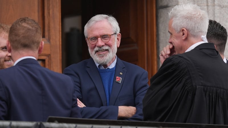 Former Sinn Féin leader Gerry Adams pictured outside the High Court in Dublin