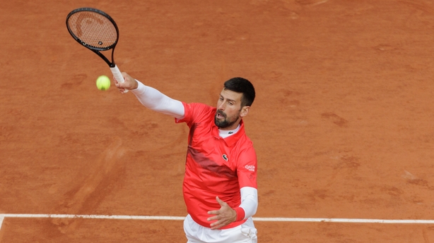 Paris, France - May 27: Novak Djokovic of Serbia plays a forehand against Mackenzie McDonald of the United States during the Men's Singles First Round match on Day Three of the 2025 French Open at Roland Garros on May 27, 2025 in Paris, France. (Photo by Tnani Badreddine/DeFodi Images/DeFodi via Get