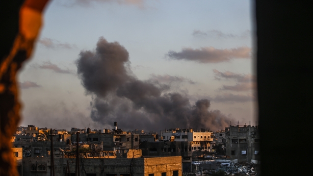 GAZA CITY, GAZA - MAY 27: Smoke rises from residential area after an Israeli attack on Jabalia Refugee Camp on Gaza City, Gaza on May 27, 2025. (Photo by Mahmoud ssa/Anadolu via Getty Images)