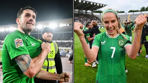 Robbie Brady after his match-winning performance against Finland, and Julie-Ann Russell after scoring versus France