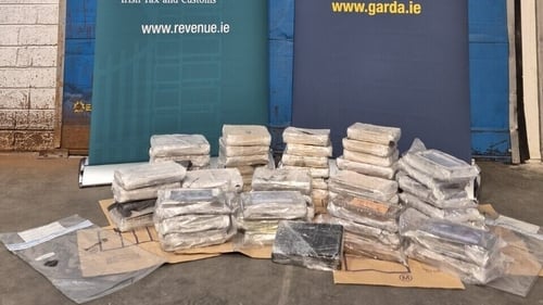 Revenue officers seized 20kg of heroin and 37kg of cocaine