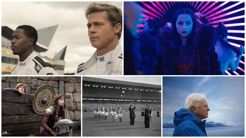 Clockwise from top left: F1, Ballerina, Ocean with David Attenborough, Hell for Leather - The Story of Gaelic Football and How to Train Your Dragon