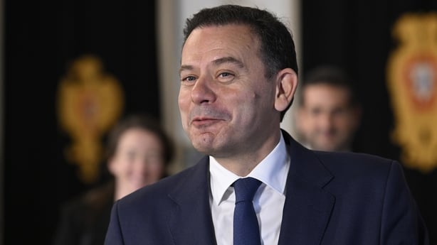 LISBON, PORTUGAL - MAY 20: Portuguese Prime Minister Luis Montenegro smiles while leaving with PSD party representatives without talking to journalists at the end of his audience with President Marcelo Rebelo de Sousa at Belem Presidential Palace two days after the 2025 Legislative Elections, on May