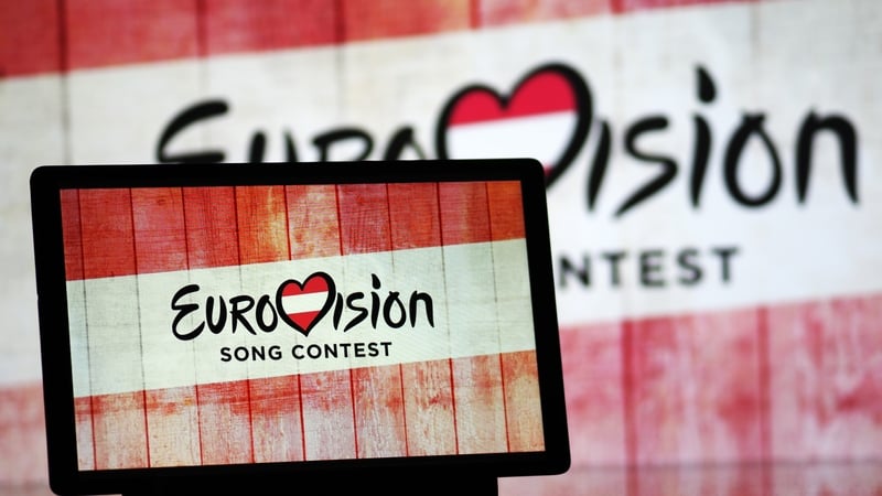 GERMANY - 2025/05/18: In this photo illustration, the Eurovision Song Contest 2026 in Austria logo is seen displayed on a tablet. Austria will host the 70th Eurovision Song Contest in 2026 after winning the 2025 edition in Basel with the song "Wasted Love