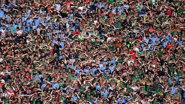 17 September 2017; Dublin and Mayo fans look on from Hill 16 during the GAA Football All-Ireland Senior Championship Final match between Dublin and Mayo at Croke Park in Dublin. Photo by Brendan Moran/Sportsfile