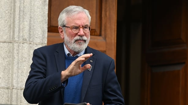 DUBLIN, IRELAND - MAY 27: Former Sinn Fein leader Gerry Adams during a lunch recess at the Four courts on May 27, 2025 in Dublin, Ireland. Gerry Adams is suing the BBC over a 2016 Spotlight programme and online report in which an anonymous source alleged the former Sinn Féin leader sanctioned the mu