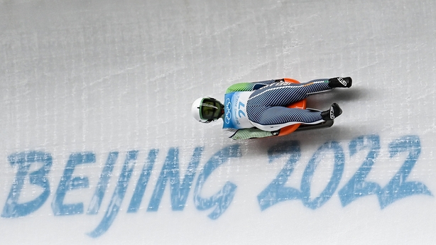 Elsa Desmond of Ireland during the Women's Luge event on day three of the Beijing 2022 Winter Olympic Games at Sliding Park in Yanqing, China.