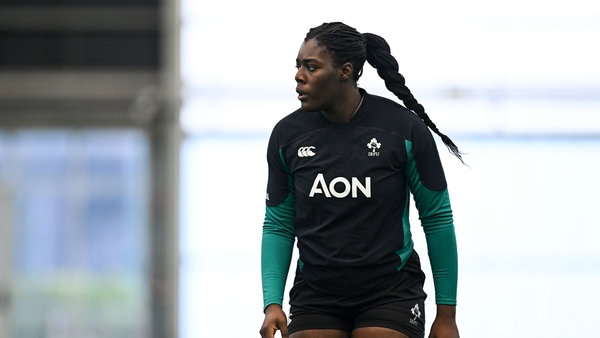 27 March 2025; Alma Atagamen during an Ireland Women's Rugby squad training session at the IRFU High Performance Centre in Dublin. Photo by Seb Daly/Sportsfile