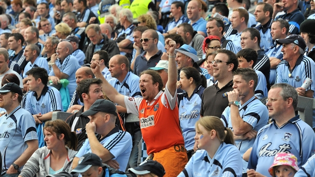 17 July 2010; An Armagh fan celebrates on Hill 16. GAA Football All-Ireland Senior Championship Qualifier Round 3, Dublin v Armagh, Croke Park, Dublin. Picture credit: Brian Lawless / SPORTSFILE