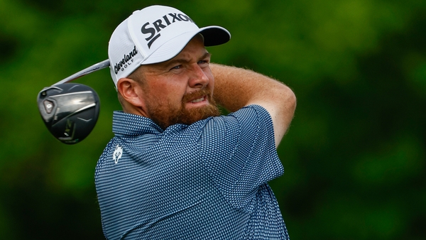 Shane Lowry of Ireland hits his drive on the first hole