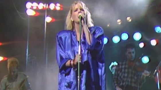 Leslie Dowdall, lead singer of Irish band 'In Tua Nua' on TV GAGA (1985)