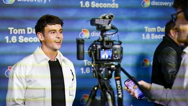 LONDON, ENGLAND - MAY 29: Tom Daley interviewed during an exclusive screening for 'Tom Daley 1.6 Seconds' at Ham Yard Hotel on May 29, 2025 in London, England. 'Tom Daley 1.6 Seconds' is available to stream on discovery+ from 1 June 2025 (Photo by Eamonn