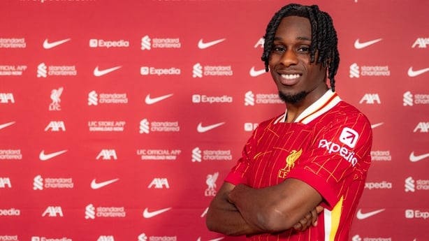 KIRKBY, ENGLAND - MAY 30: Jeremie Frimpong new signing of Liverpool at AXA Training Centre on May 30, 2025 in Kirkby, England. (Photo by Nikki Dyer - LFC/Liverpool FC via Getty Images)
