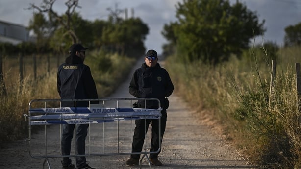 Police at the scene in Portugal today